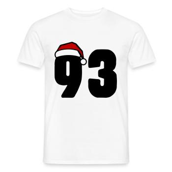 93 Number Christmas - Men's T-Shirt - white - Front - AI Model Male 178 dark (178cm)