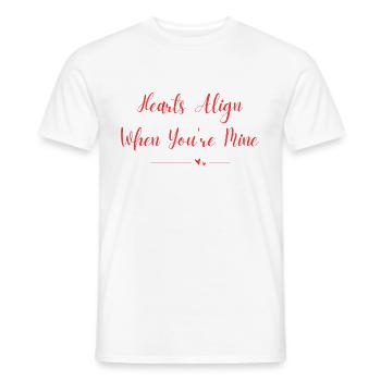 Hearts Align When You re Mine - Men's T-Shirt - white - Front - AI Model Male 178 dark (178cm)