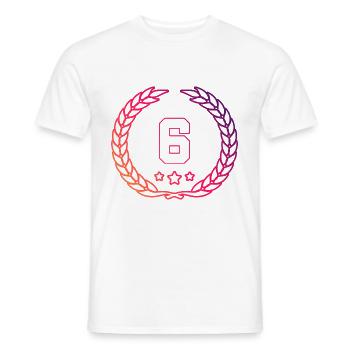 6 Couronne de chiffres - T-shirt homme - blanc - Devant - AI Model Male 178 dark (178cm)