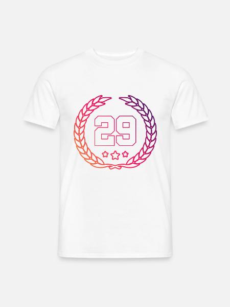 29 Zahl Kranz - Männer T-Shirt - Weiß