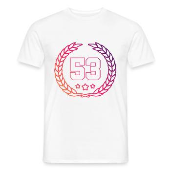 53 Number wreath - Men's T-Shirt - white - Front - AI Model Male 178 dark (178cm)
