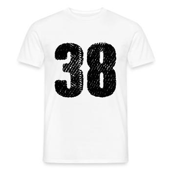 38 Number jersey - Men's T-Shirt - white - Front - AI Model Male 178 dark (178cm)