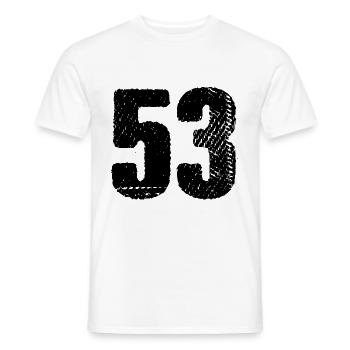 Maillot à 53 numéros - T-shirt homme - blanc - Devant - AI Model Male 178 dark (178cm)