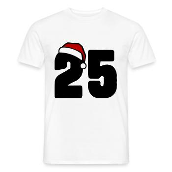 25 Zahl Weihnachten - Männer T-Shirt - Weiß - Vorne - AI Model Male 178 dark (178cm)