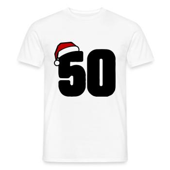 50 Number Christmas - Men's T-Shirt - white - Front - AI Model Male 178 dark (178cm)