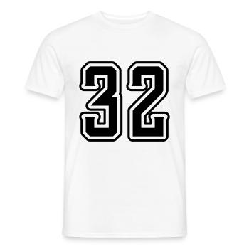 32 number symbol - Men's T-Shirt - white - Front - AI Model Male 178 dark (178cm)