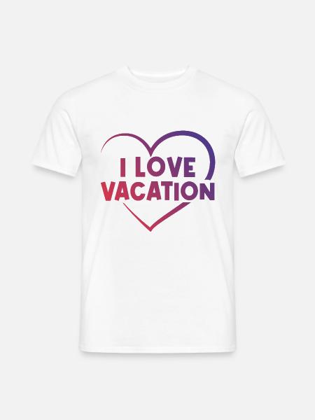 Ich liebe Urlaub Herz - Männer T-Shirt - Weiß