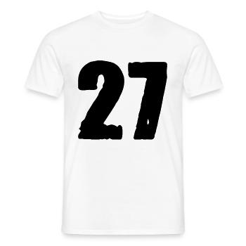 27 Zahl Trikot - Männer T-Shirt - Weiß - Vorne - AI Model Male 178 dark (178cm)