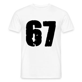 Maillot numéro 67 - T-shirt homme - blanc - Devant - AI Model Male 178 dark (178cm)