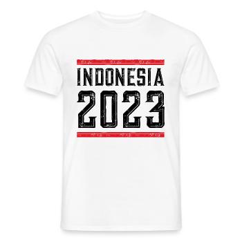Indonesia 2023 - Men's T-Shirt - white - Front - AI Model Male 178 dark (178cm)