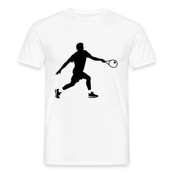 Tennis Spieler Silhouette - Männer T-Shirt - Weiß - Vorne - AI Model Male 178 dark (178cm)