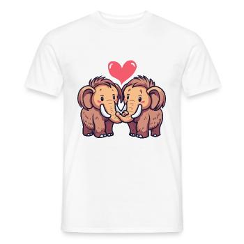 Mammouth Couple Amoureux Animal Saint Valentin - T-shirt homme - blanc - Devant - AI Model Male 178 dark (178cm)