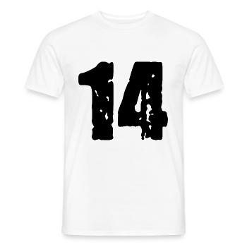 14 Zahl Trikot - Männer T-Shirt - Weiß - Vorne - AI Model Male 178 dark (178cm)