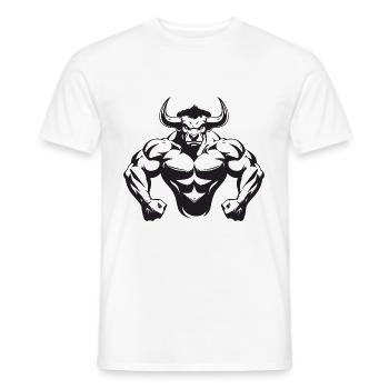 Bull Bull Musculation Muscles - T-shirt homme - blanc - Devant - AI Model Male 178 dark (178cm)