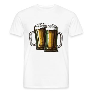 Bier Glas Prost Drinking - Männer T-Shirt - Weiß - Vorne - AI Model Male 178 dark (178cm)