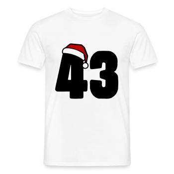 43 Numéro Noël - T-shirt homme - blanc - Devant - AI Model Male 178 dark (178cm)