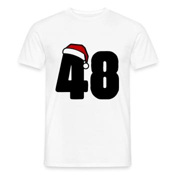 48 Zahl Weihnachten - Männer T-Shirt - Weiß - Vorne - AI Model Male 178 dark (178cm)