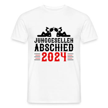 Enterrement de vie de garçon 2024 - T-shirt homme - blanc - Devant - AI Model Male 178 dark (178cm)