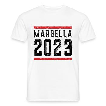 Marbella 2023 - Men's T-Shirt - white - Front - AI Model Male 178 dark (178cm)
