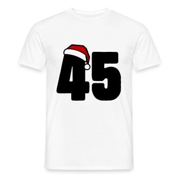 45 Zahl Weihnachten - Männer T-Shirt - Weiß - Vorne - AI Model Male 178 dark (178cm)