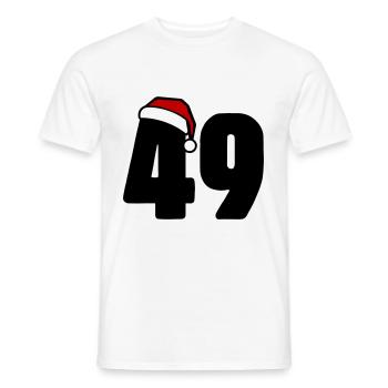 49 Zahl Weihnachten - Männer T-Shirt - Weiß - Vorne - AI Model Male 178 dark (178cm)