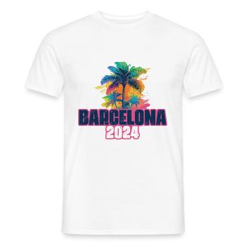Barcelona 2024 Holiday Palm Blob - Men's T-Shirt - white - Front - AI Model Male 178 dark (178cm)