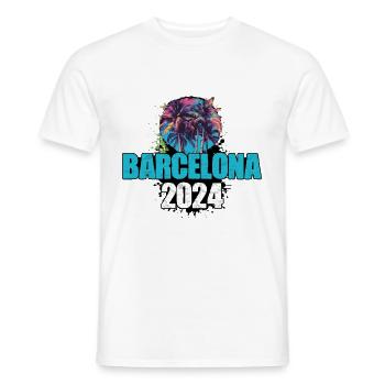 Barcelona 2024 Reisen Tour Team - Männer T-Shirt - Weiß - Vorne - AI Model Male 178 dark (178cm)