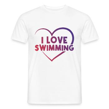 Ich liebe Schwimmen - Männer T-Shirt - Weiß - Vorne - AI Model Male 178 dark (178cm)