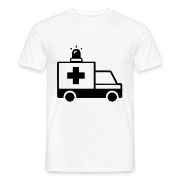 Krankenwagen Ambulance - Männer T-Shirt - Weiß - Vorne - AI Model Male 178 dark (178cm)