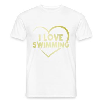 Ich liebe Schwimmen - Männer T-Shirt - Weiß - Vorne - AI Model Male 178 dark (178cm)