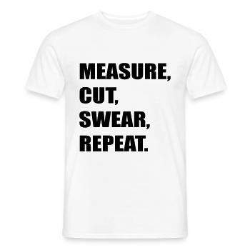 mesure coupe jurer - T-shirt homme - blanc - Devant - AI Model Male 178 dark (178cm)
