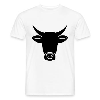 cow head symbol - Men's T-Shirt - white - Front - AI Model Male 178 dark (178cm)