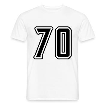 70 number symbol - Men's T-Shirt - white - Front - AI Model Male 178 dark (178cm)
