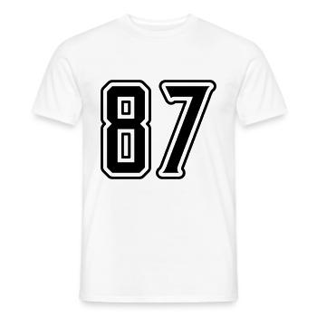 87 Zahl Symbol - Männer T-Shirt - Weiß - Vorne - AI Model Male 178 dark (178cm)