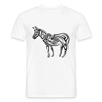 Tatouage tribal d’âne - T-shirt homme - blanc - Devant - AI Model Male 178 dark (178cm)