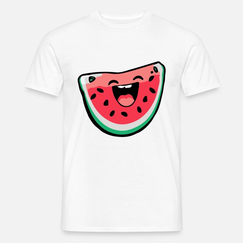 Wassermelone Comic - Männer T-Shirt - Weiß