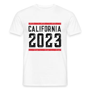 California 2023 - Men's T-Shirt - white - Front - AI Model Male 178 dark (178cm)