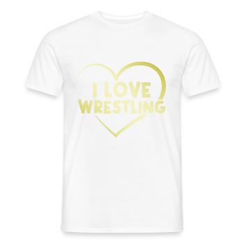Ich liebe Wrestling Herz - Männer T-Shirt - Weiß - Vorne - AI Model Male 178 dark (178cm)
