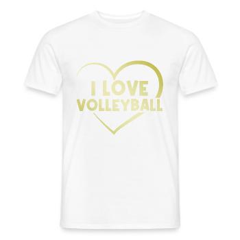 I love volleyball heart - Men's T-Shirt - white - Front - AI Model Male 178 dark (178cm)