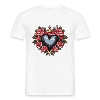 Coeur Symbole Amour - T-shirt homme - blanc - Devant - AI Model Male 178 dark (178cm)
