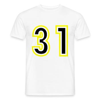 31 Number College - Men's T-Shirt - white - Front - AI Model Male 178 dark (178cm)