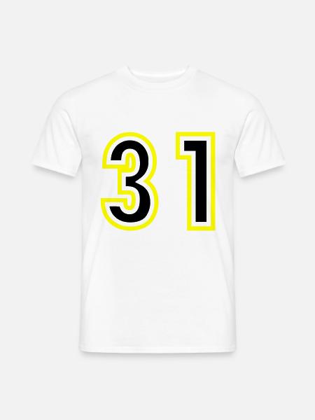 31 Number College - Men's T-Shirt - white