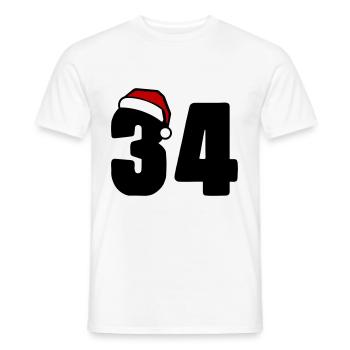 34 Numéro Noël - T-shirt homme - blanc - Devant - AI Model Male 178 dark (178cm)