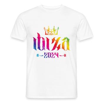 Ibiza 2024 Crown Multicoloured - Men's T-Shirt - white - Front - AI Model Male 178 dark (178cm)