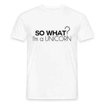 so what unicorn - T-shirt homme - blanc - Devant - AI Model Male 178 dark (178cm)