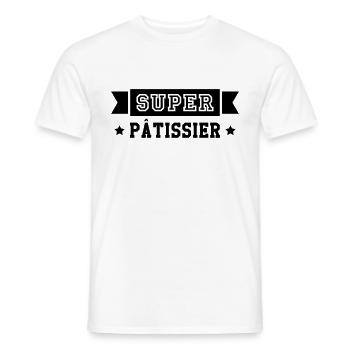 Boulanger / Pâtissier / Pain / Gâteau / Pâtisserie - T-shirt homme - blanc - Devant - AI Model Male 178 dark (178cm)