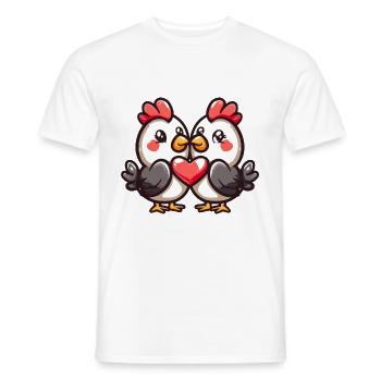 Couple De Poulet Amoureux Animal Saint Valentin - T-shirt homme - blanc - Devant - AI Model Male 178 dark (178cm)
