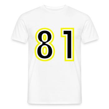 81 Number College - Men's T-Shirt - white - Front - AI Model Male 178 dark (178cm)