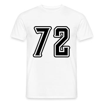 72 number symbol - Men's T-Shirt - white - Front - AI Model Male 178 dark (178cm)