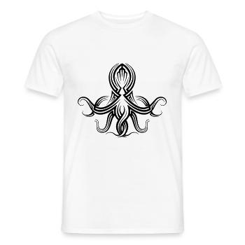 Tatouage tribal Octopus - T-shirt homme - blanc - Devant - AI Model Male 178 dark (178cm)